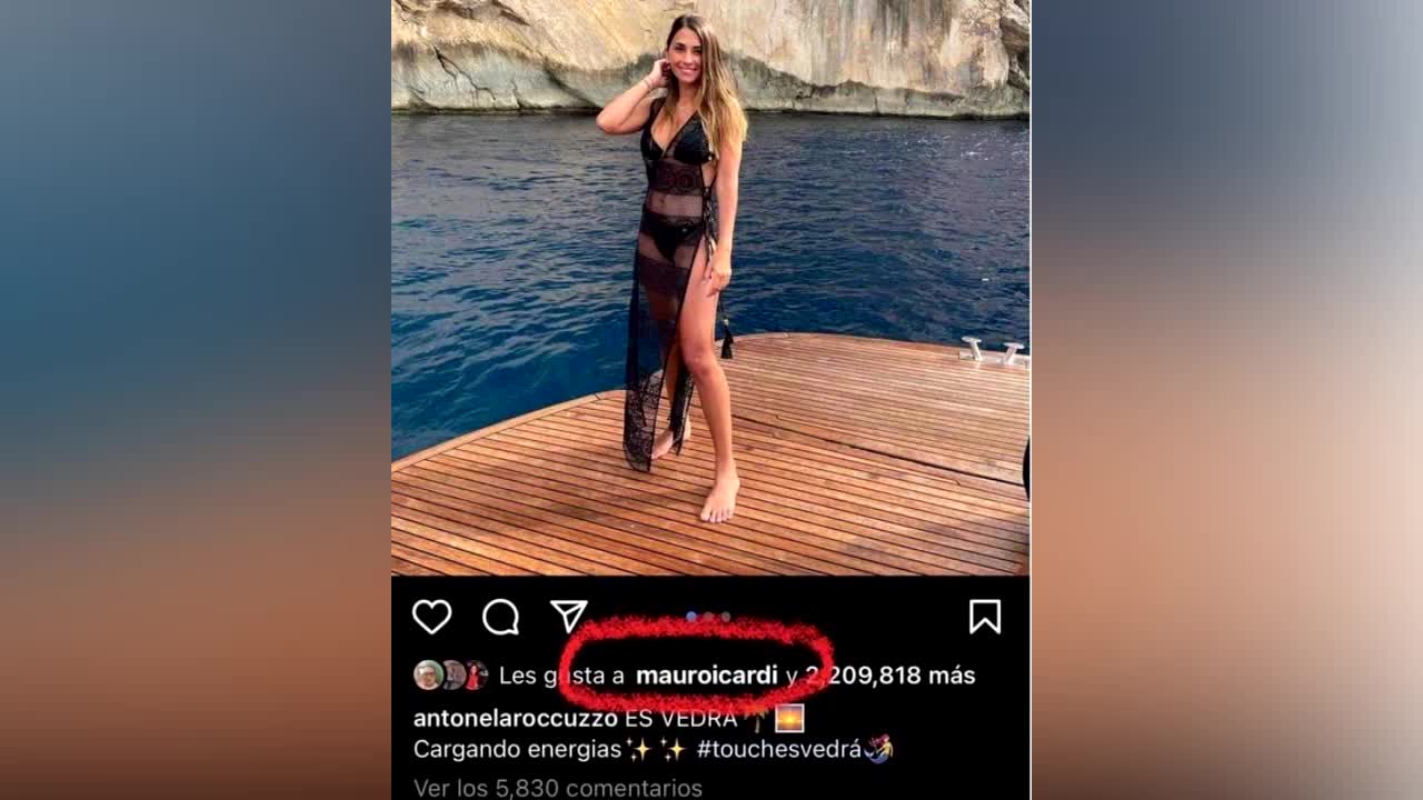 网传伊卡尔迪点赞梅西老婆性感照片